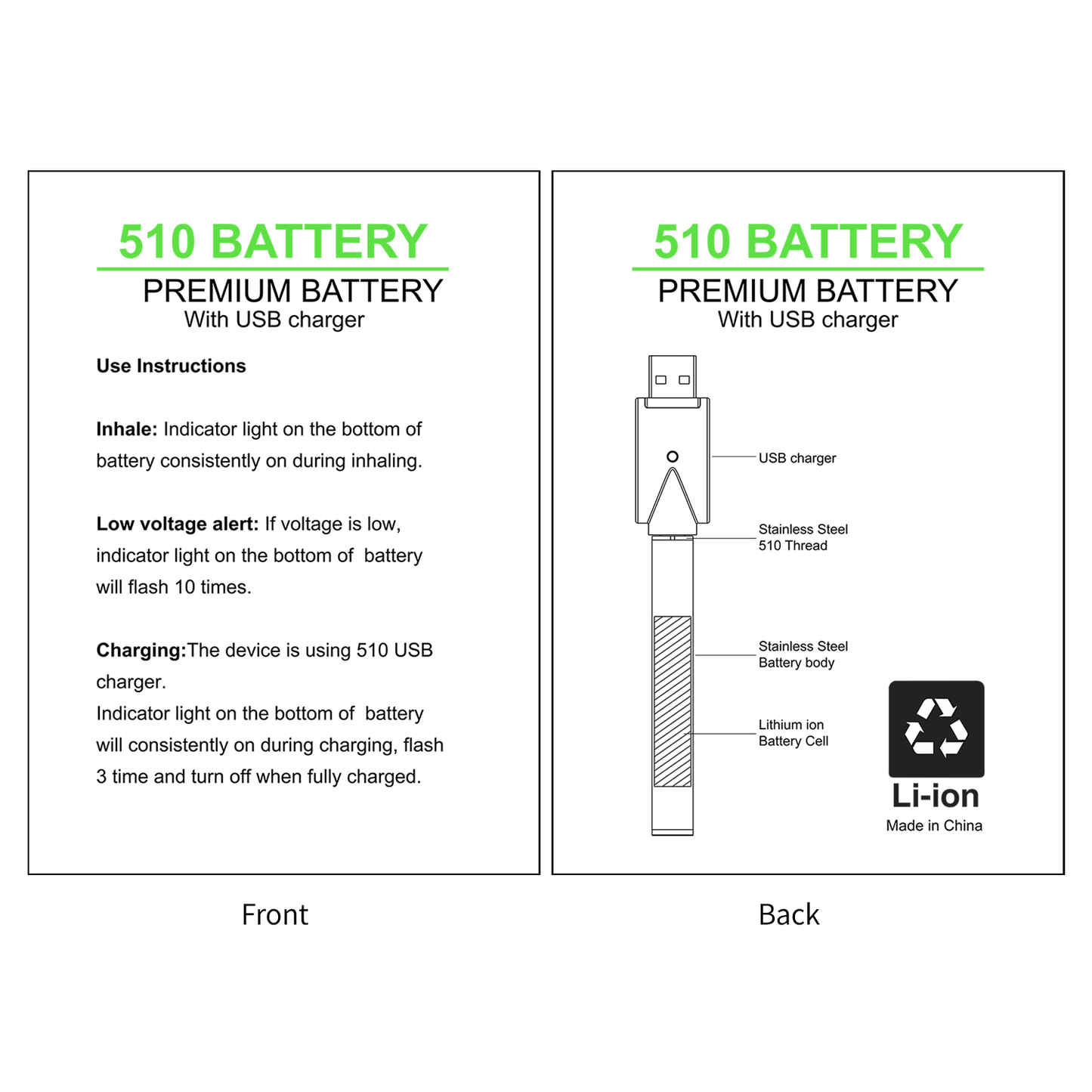 CannBro 510 Draw Activated Vape Battery