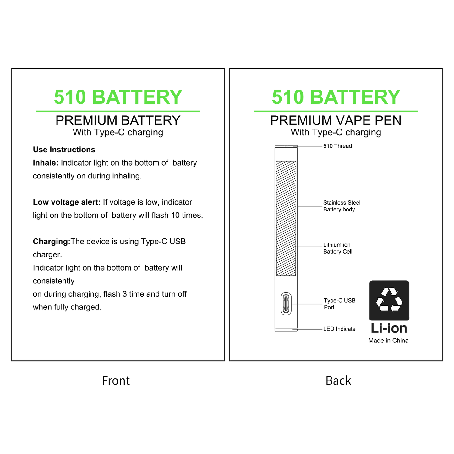 CannBro 510 Draw Activated Vape Battery