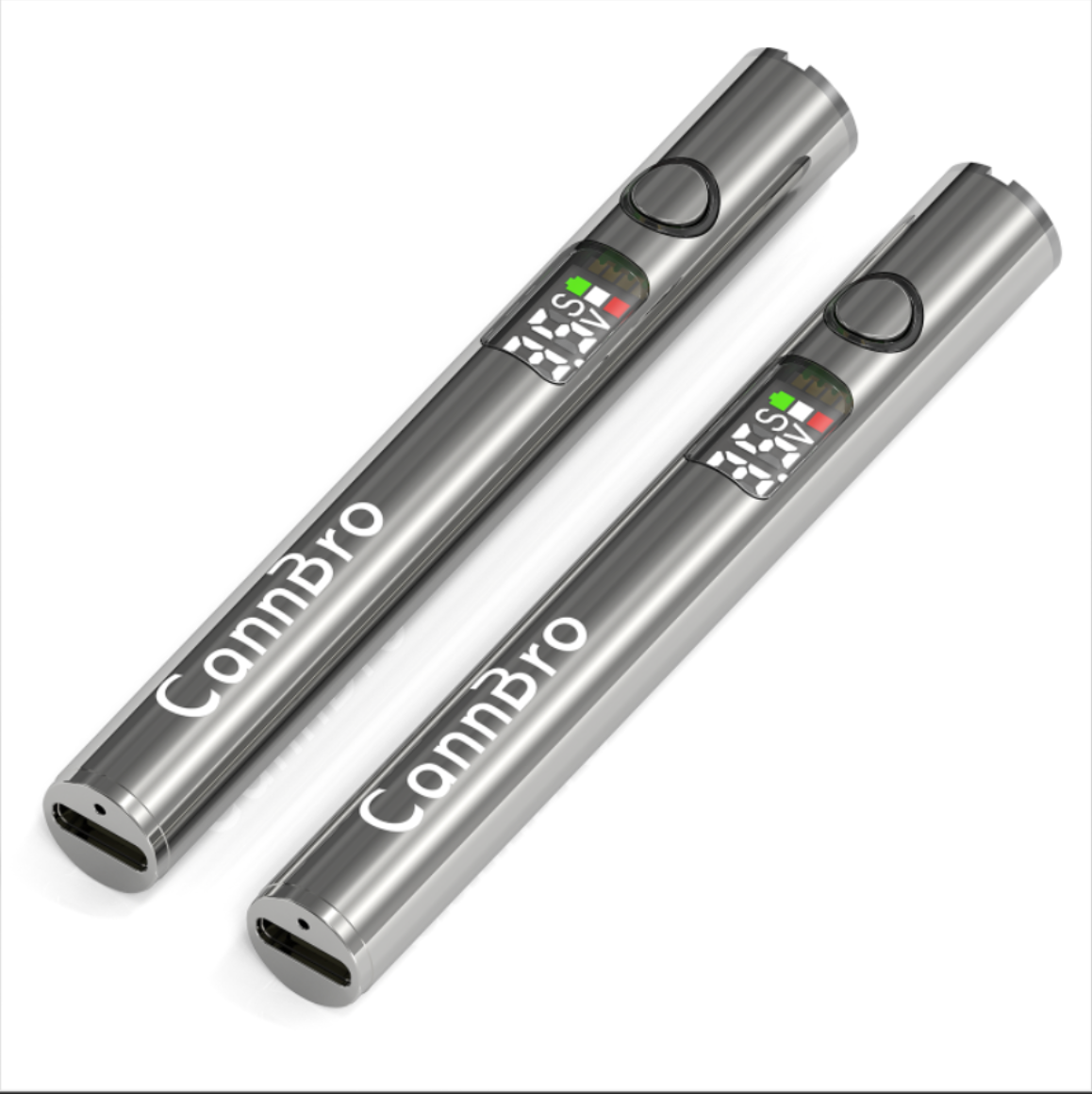 CannBro Luxury Metal 510 Smart Display Push Button Battery – Silver