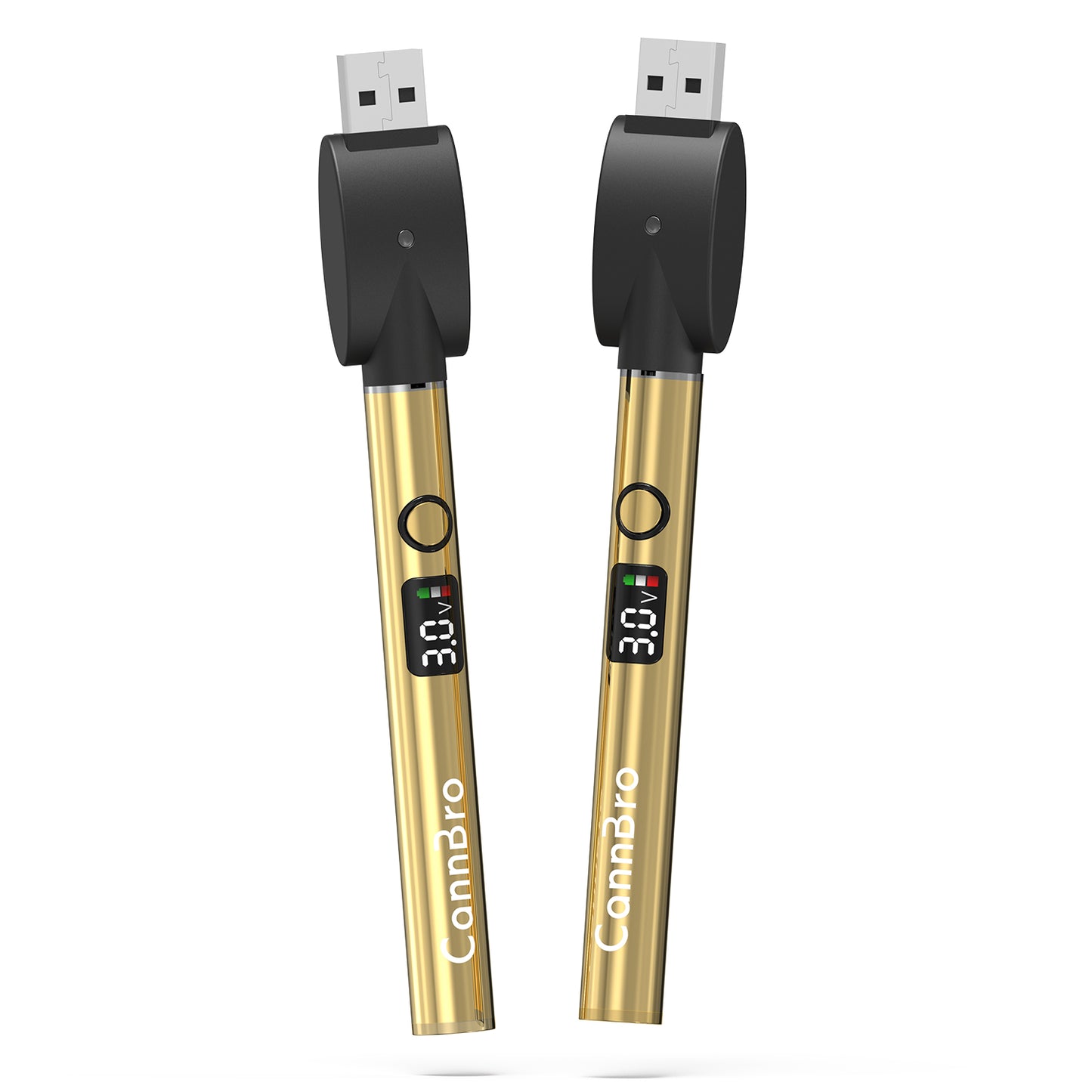 CannBro Luxury Metal 510 Smart Display Push Button Battery – Gold