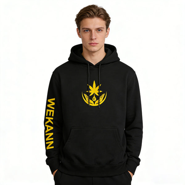 Wekann Logo Hoodie – Heavyweight Lifestyle Essential-Schwarz