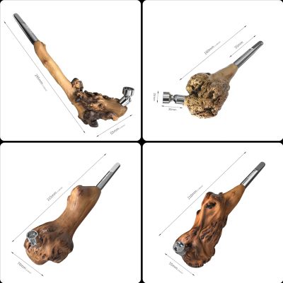 Handgefertigte Pfeife aus natürlichem Wurzelholz – Einzigartige Maserung | Retro-Stil | Langlebiges Metallmundstück