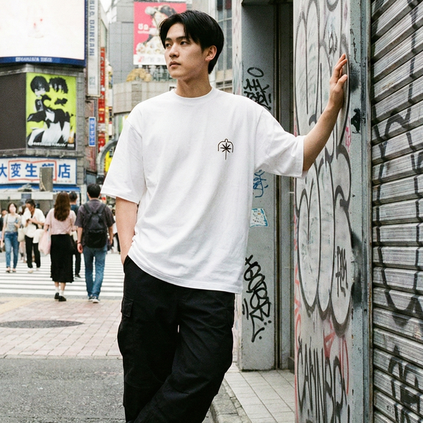 Cannbro Heavyweight Graphic T-Shirt – White Technical Sketch Edition