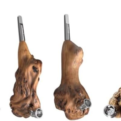 Handgefertigte Pfeife aus natürlichem Wurzelholz – Einzigartige Maserung | Retro-Stil | Langlebiges Metallmundstück