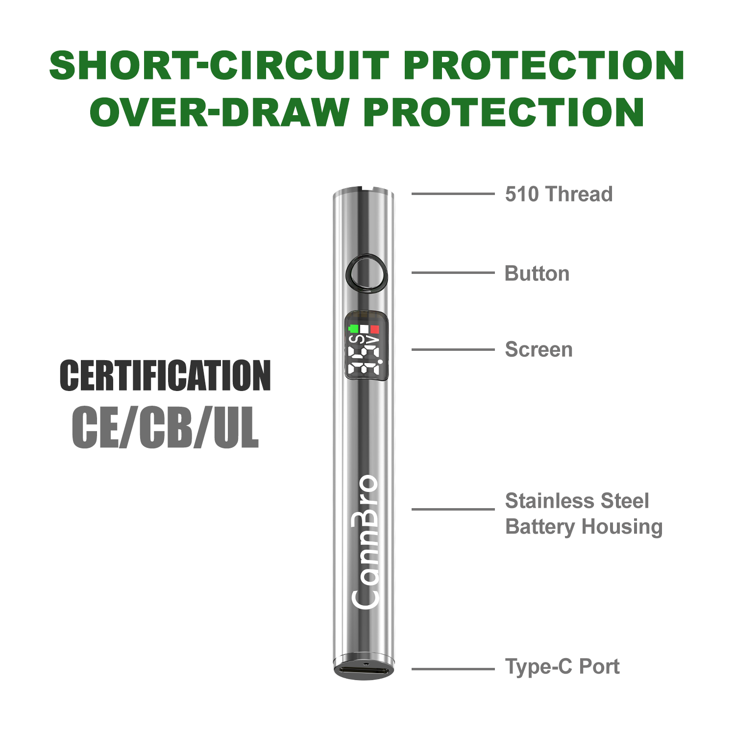CannBro 510 Smart Display Button Battery
