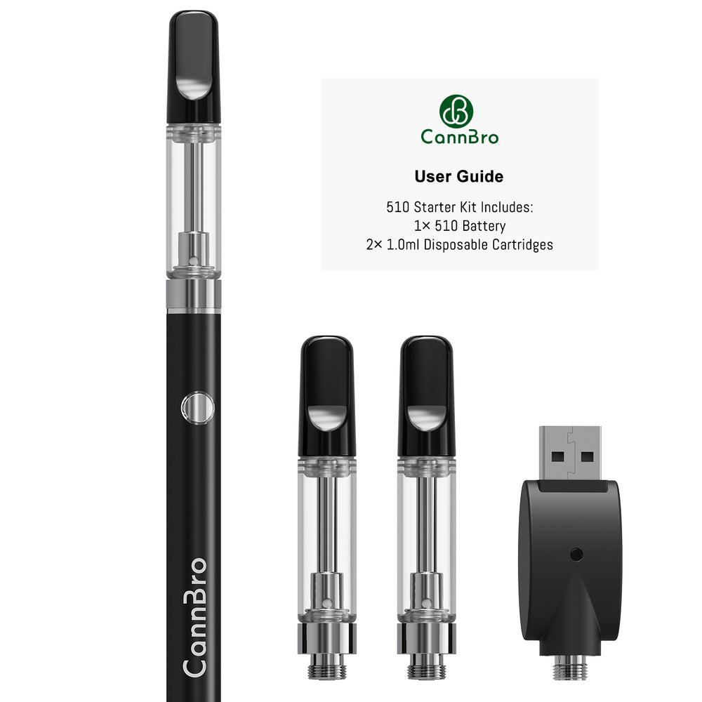 Affordable 510 Starter Kit – Black (Snap Button)