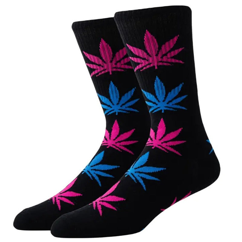 Cannabis Leaf Crew Socks – Baumwollmischung, Unisex