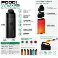 PODI VV Wax Vaporizer Pen mit 650mAh Akku